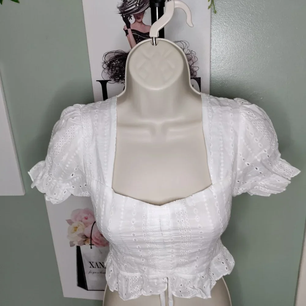 White Crop Top - Picture 3 of 7